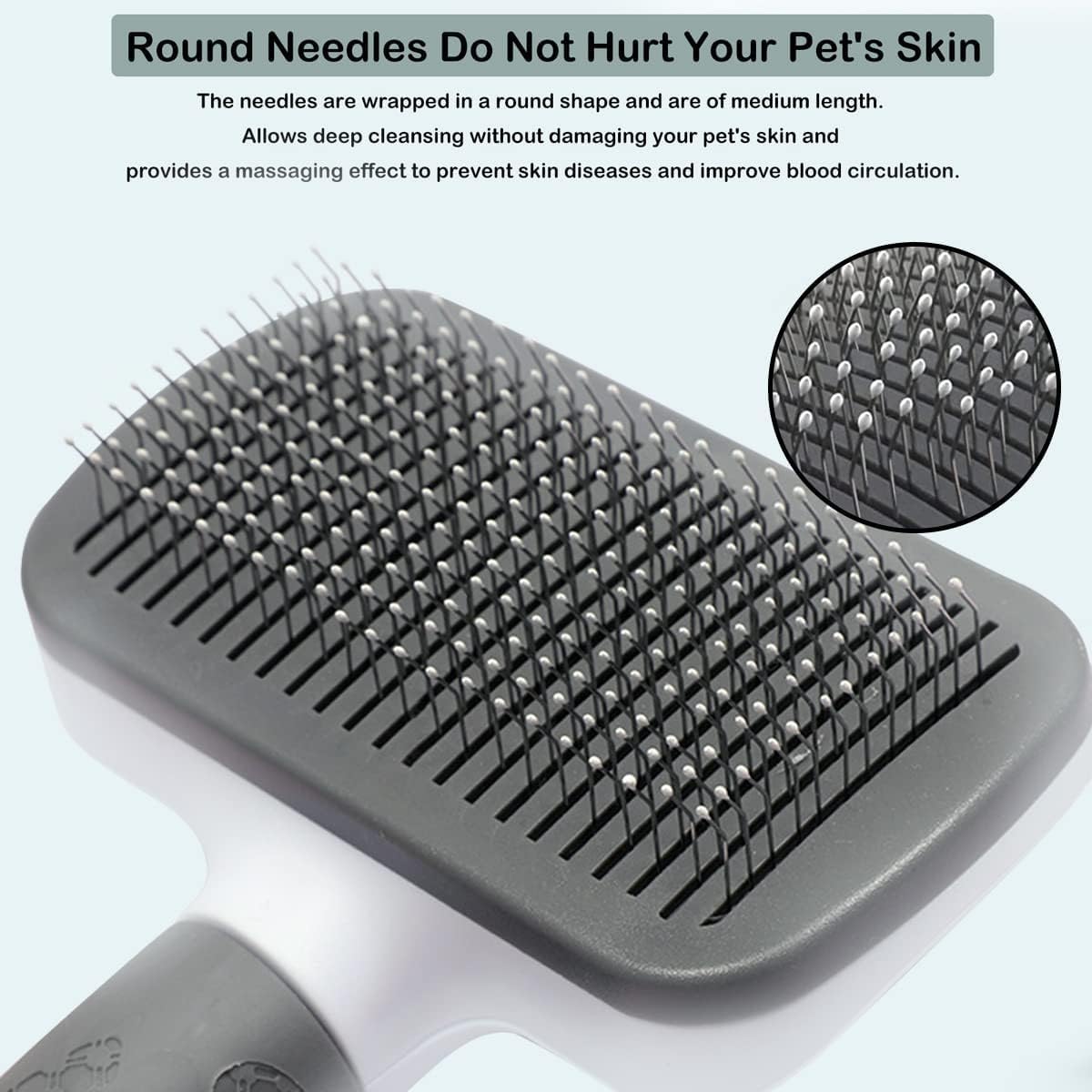 Pet Grooming Brushes, Self-Cleaning Slicker Brush for Dogs and Cats