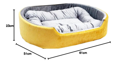Furry Smile Simple Letest Beds, Sofas & Chair for Dog and Cat (Yellow Grey)