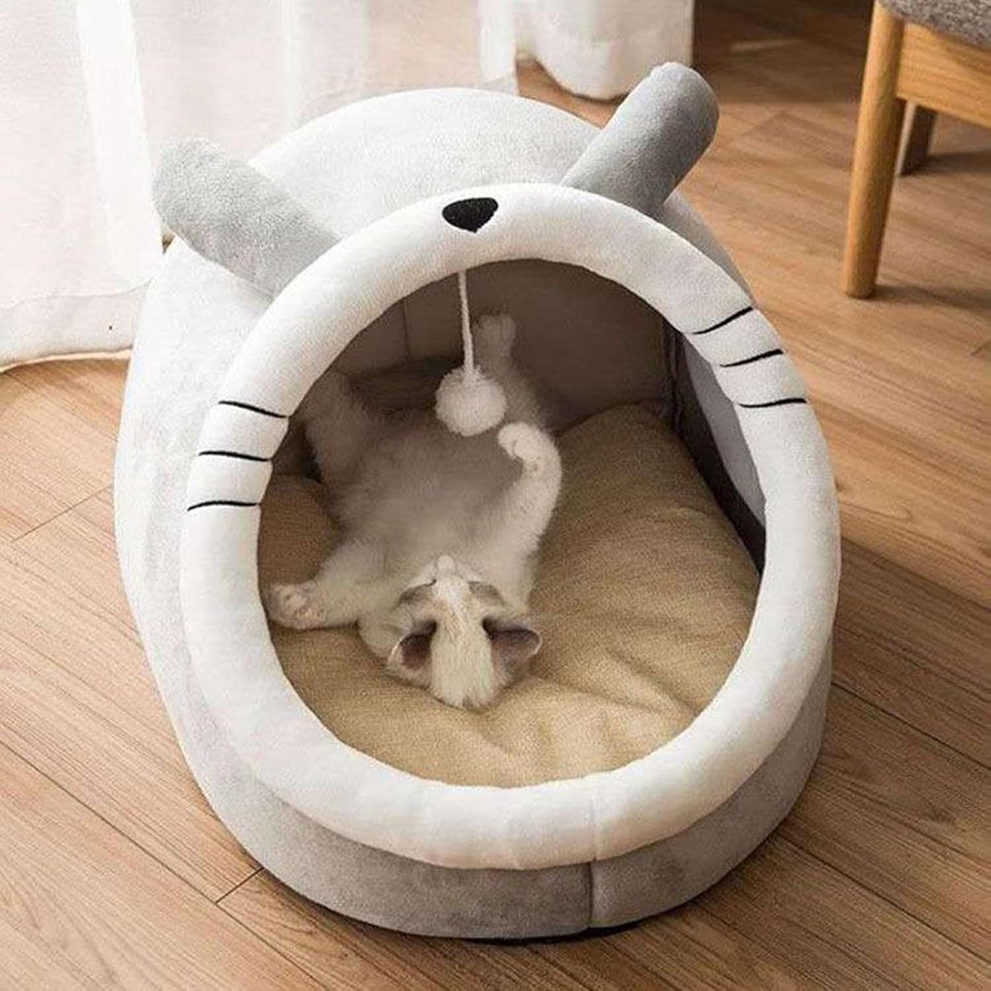 Cat Cave Bed with Hanging Toy
