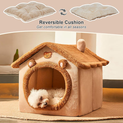 Cute Foldable Cat/Puppy House with Cushion - Petsberg®
