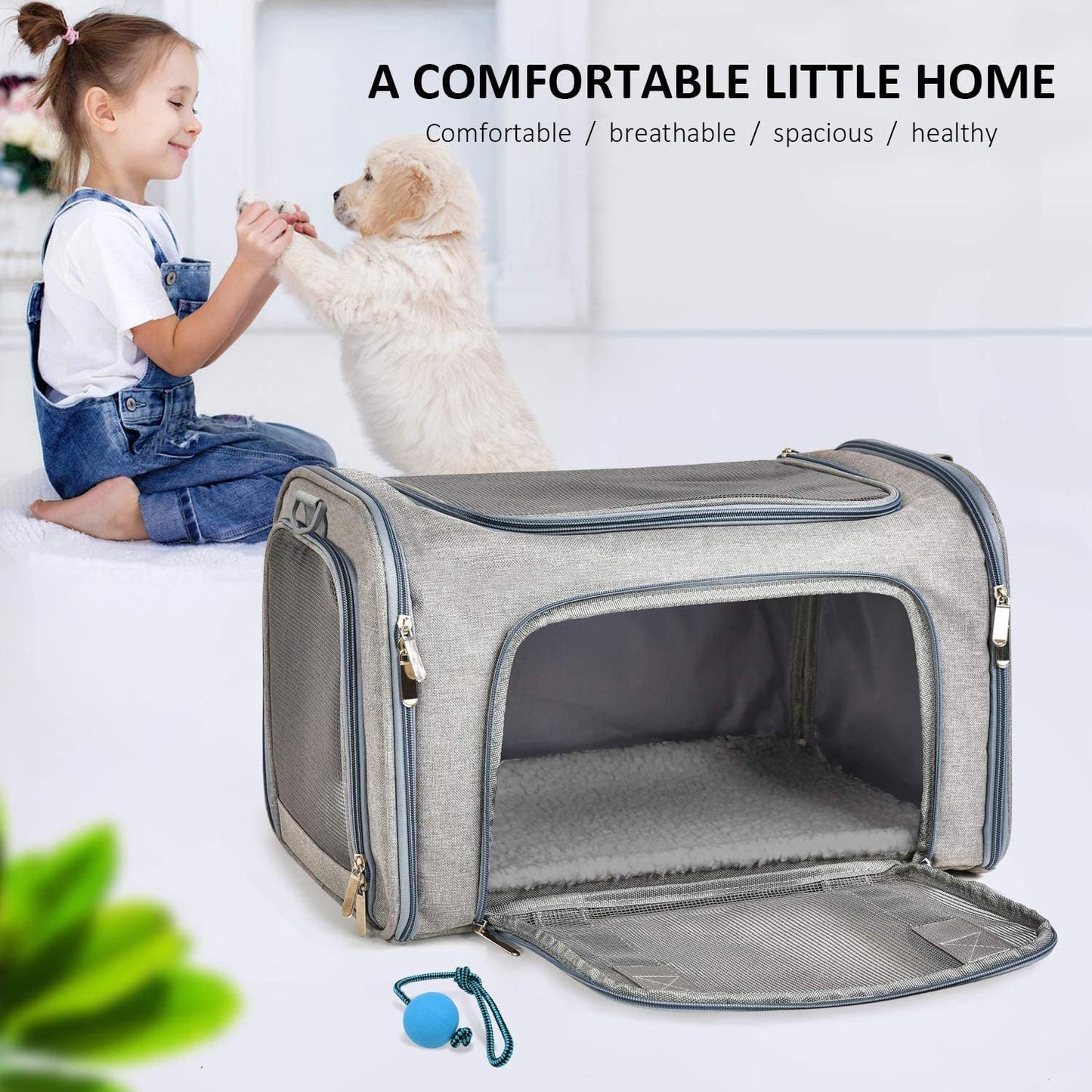 Cat Carriers Small Dog Puppy Carrier Pet Carrier Bag for Small Cats Dogs Puppies up to 4Kg, Airline Approved Small Dog Carrier Soft Sided, Collapsible Travel Puppy Carrier