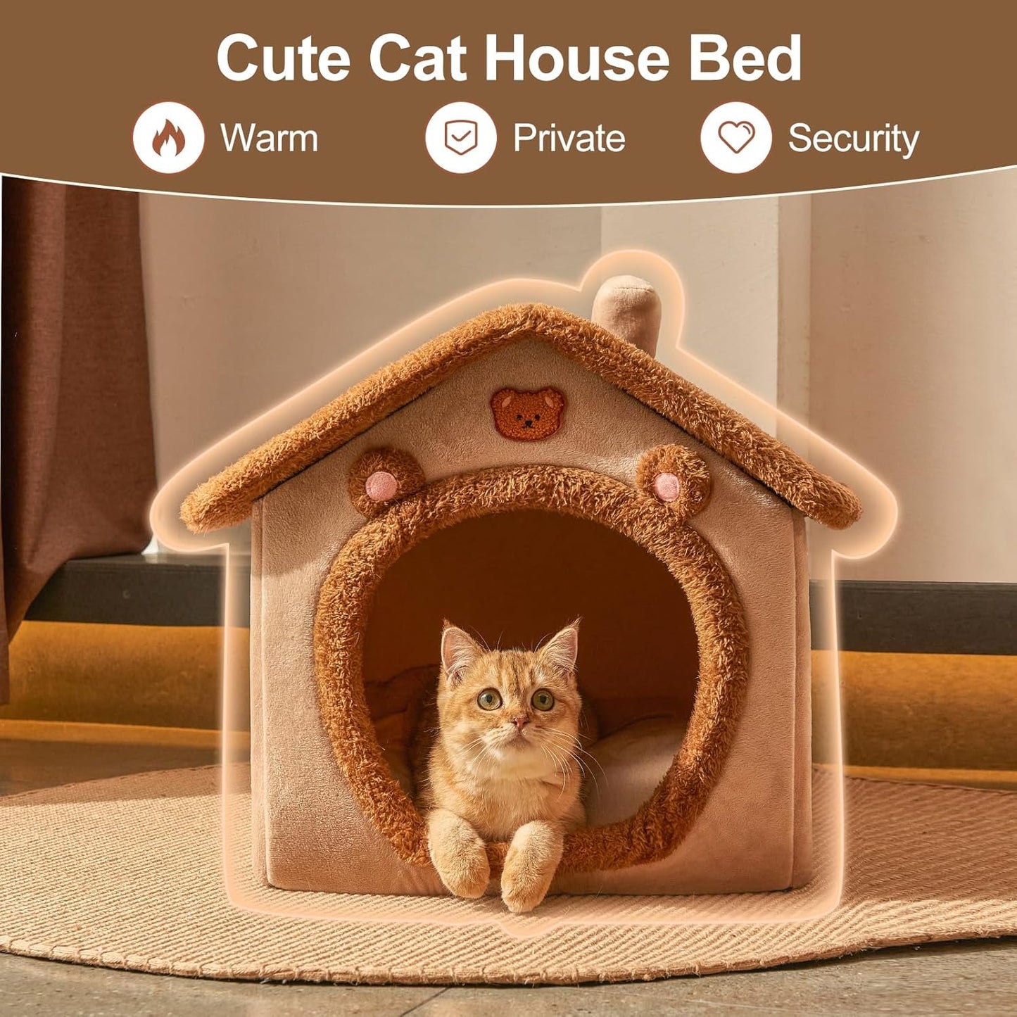 Cute Foldable Cat/Puppy House with Cushion - Petsberg®